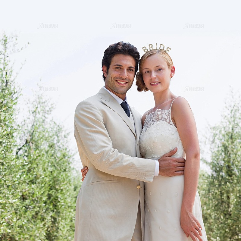 AUEAR, Rhinestone Bride Headband Elegant Crown Bachelorette Party Headbands (Golden