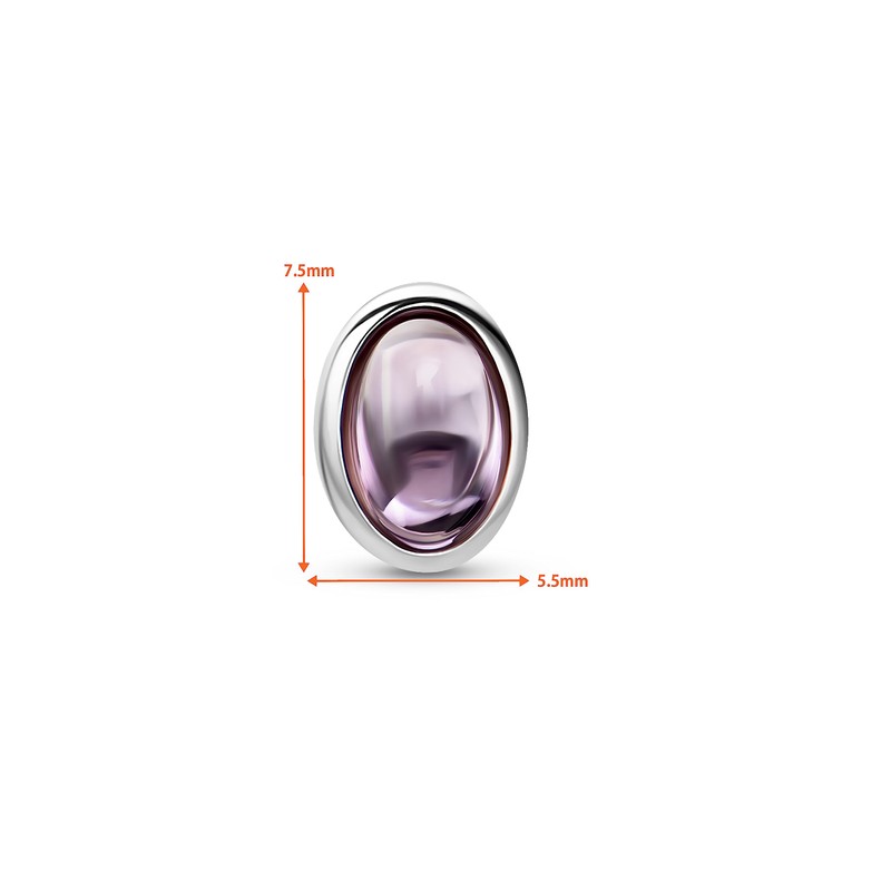Orovi Violet Purple Amethyst Crystal Silver Stud Earrings - 4