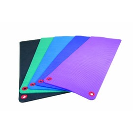 Aeromat Essential Workout Fitness Mat with Eyelets, 3/8x20x48-Inch, OnyxBlack