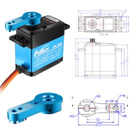 FEETECH 35KG Servo Motor 7.4V High Voltage Waterproof High Torque RC Servo Full Metal Gear Digital Servo, Aluminum Case, Control Angle 180° for 1/8 1/10 RC Cars, TRAXXS x4, Baja, RC4WD, GTR and More