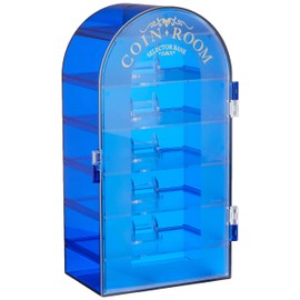 Toy Box, Piggy Bank, Blue, W 5.6 x D 2.4 x H 9.6 inches (141 x 62 x 243 mm), 1939B, Coin Room, Plastic, 449.06, Ages 6 and Up