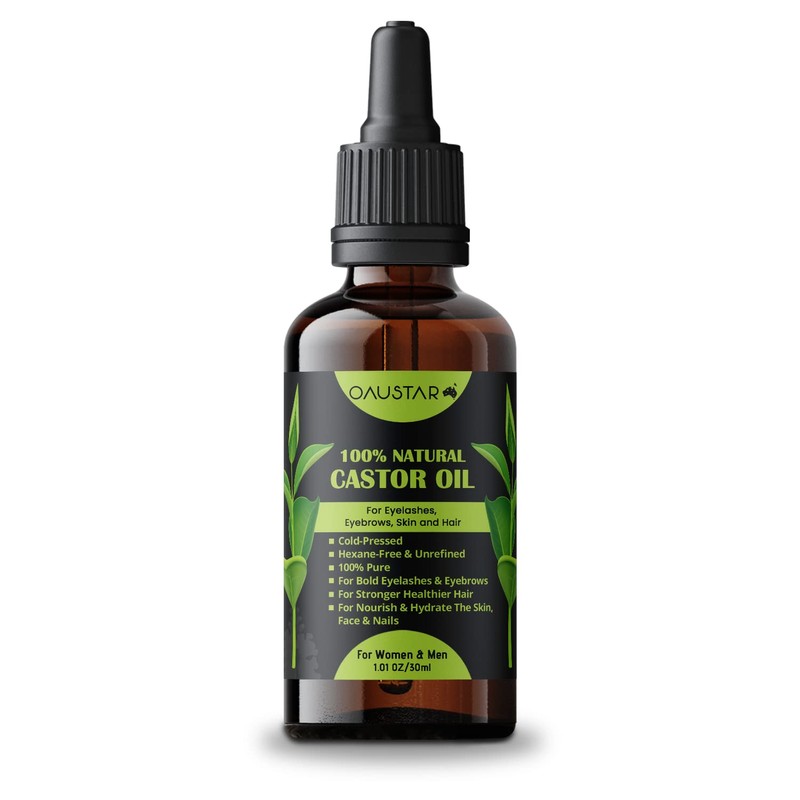 Castor Oil-Cold Pressed, For Hair Growth, Bold Eyelashes & Eyebrows,