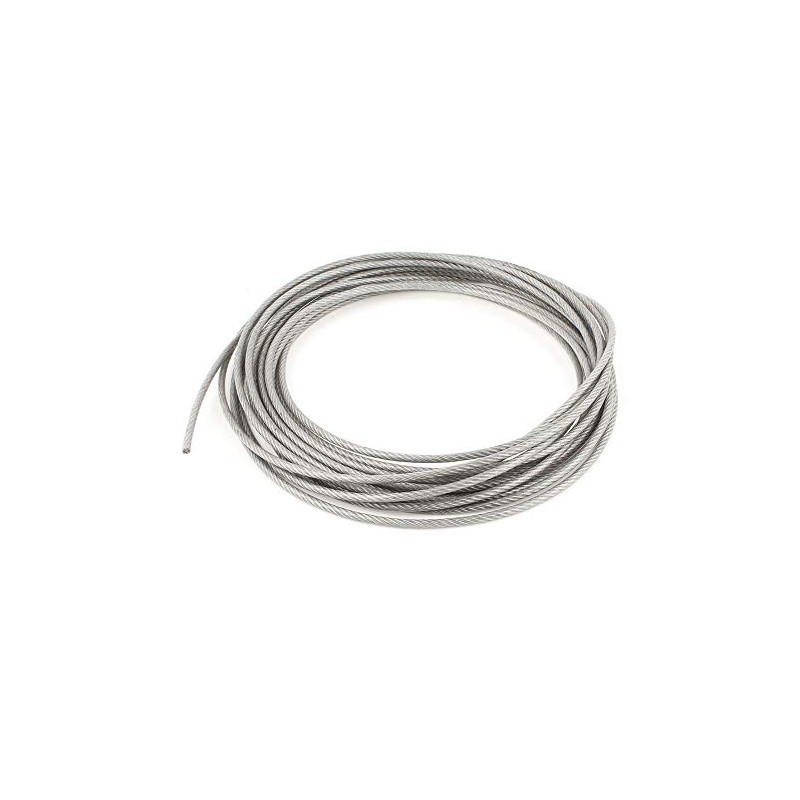 Clear Vinyl Coated Wire Rope Cable, 3/32" - 1/8", 7x7,