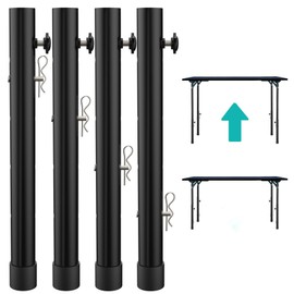 (8-pack)Folding Table Risers for Straight/Bent Leg,Heavy Duty Folding Table Leg Extensions,4 Levels Adjustable table risers 3.6"/6.77"/9.9"/13",Table leg extenders-Ideal for Improving Your Back Pain