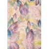 styleBREAKER 01016203 Women's Loop Scarf with Colourful Leaves Pattern, Yellow