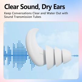 Swim Ear Plugs Adults Waterproof Silicone Earplugs for Swimming Surfing and Water Sports - Reusable - Includes 3 Pairs for Underwater Protection