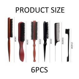 6 Piece Styling Combs, Hair Combs, Hairstyling Tools, Multifunctional Combs, Portable Combs, Durable Combs