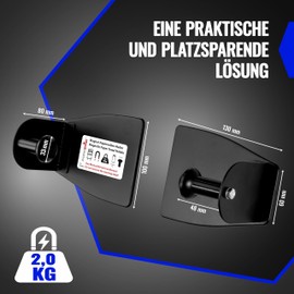 Poppstar Magnetic Paper Roll Holder, 2 Pieces, Strong, Material: Steel, Holds up to 2 kg, Colour: Black