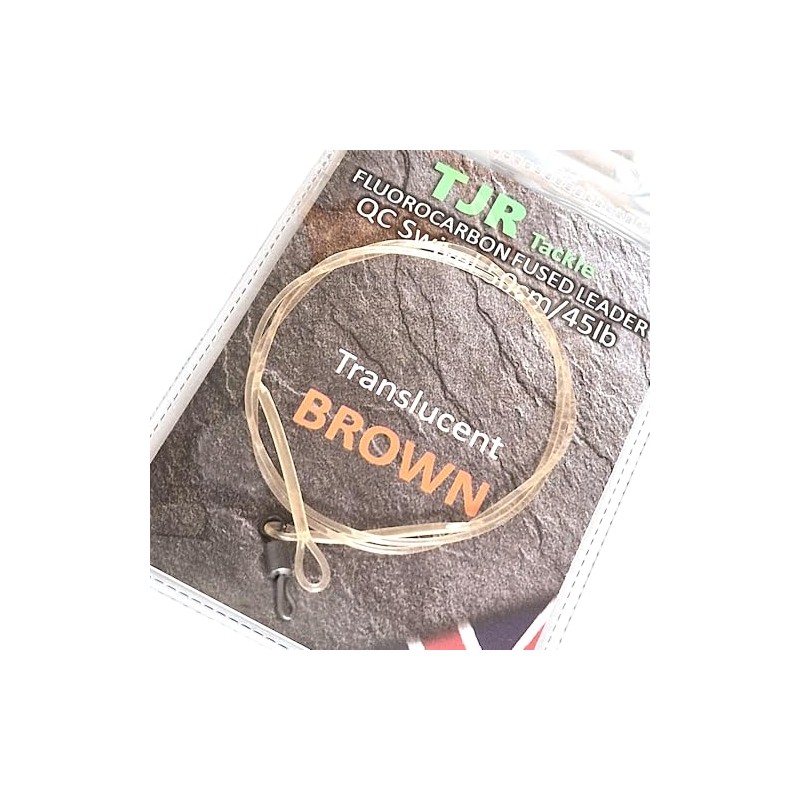 Twin pack fluorocarbon 50cm carp Leaders Quick Change swivels fused