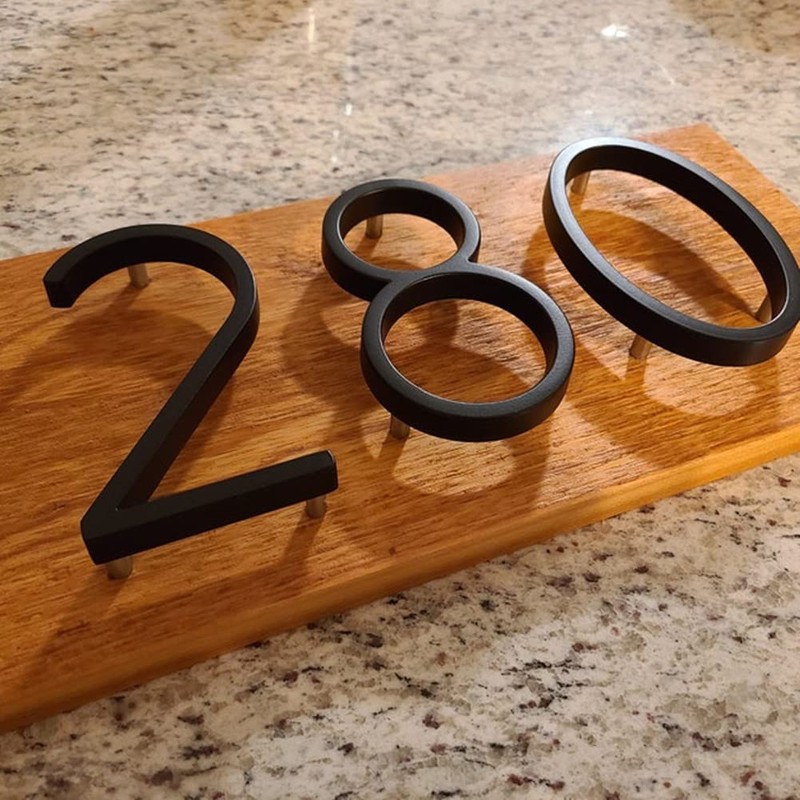 6 Inch Large Modern House Numbers For Outside, Address Numbers