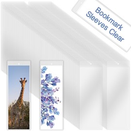 DSYIL 252 Pcs Bookmark Sleeves, Plastic Blank Bookmark Holder Clear Bookmark Covers for DIY Bookmarks and Picture Protection, 2.37 x 6.3 Inches