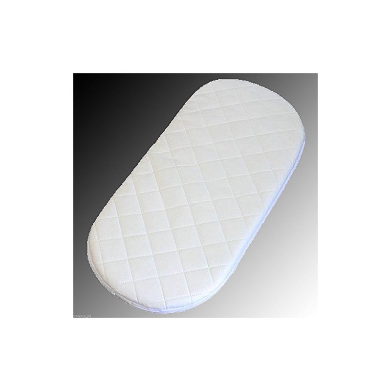 Baby Mattress Oval Shaped Round Corners Soft Moses Basket/Pram Quilted