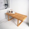 SWEVEN Natural Slat Entryway Bench, Bedroom Bench, Living Room Bench,