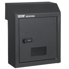 VEVOR Through The Door Key Drop Box, Heavy Duty Steel Through The Door Mailbox with 12" Combination Lock, Mail Drop Box, Dark Gray