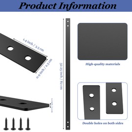 Akenow 26 Pack Heavy Duty Deck Baluster with Screws, 32.25"x1"Black Metal Deck Balusters, Flat Straight Baluster Porch Railing, Durable Cast Iron Deck Railing, for Outdoor Stair Deck Porch