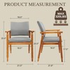 GOTMINSI Mid-Century Modern Linen Dining Chair with Arms, Solid Wood
