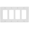 Leviton 4-Gang Decora/GFCI Device Decora Wallplate, Standard Size, Thermoset, Device