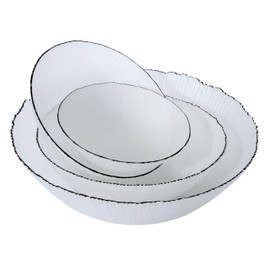 Handblown Glass Bowl Set - 4 Pack Bowls for Kitchen, 60/30/16/10 Oz Mixing Bowls, Decorative Salad Bowls, Large Serving Glass Soup and Pasta Bowls, Cereal and Fruit Bowls, Ideal for Home Use