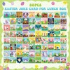 TecUnite 80 Pcs Easter Lunch Notes Spring Joke Cards Riddles