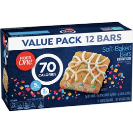 Fiber One Brownies, Birthday Cake, 70 Calorie Bar, 5 Net Carbs, Snacks, 0.89 Ounce (Pack of 12)