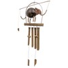 OMA Bamboo Wind Chime Hand Crafted Bobbing Elephant Wood Wind Chime Mobile Tiki Tropical Home Yard Decor