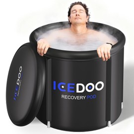 Upgrade XL Ice Bath Tub for Athletes, 119 Gallons Hot & Cold Plunge Tub with Cover for Recovery, Cold Water Therapy, Multiple Layered Portable Whirlpool Bathtubs for for Home, Gym & Outdoor