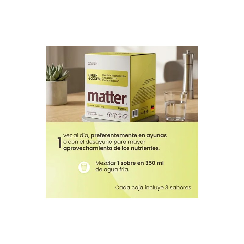 Matter Greengoddess Superalimentos Verdes Green Superfood Powder Mix, 24 Sachets