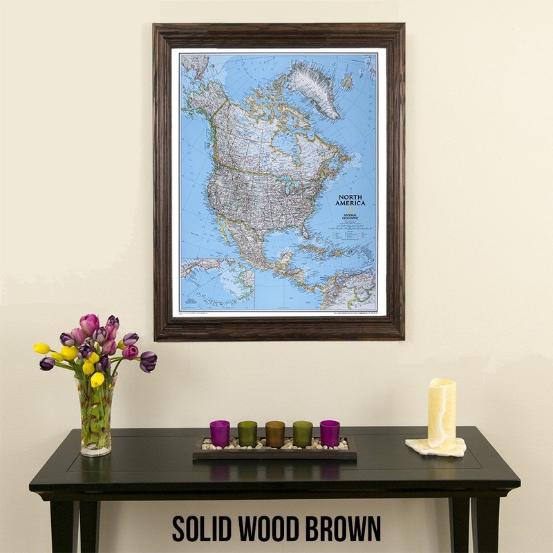 Push Pin Travel Maps Classic North America with Solid wood
