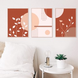 ChicResult BOHO Wall Pictures Set of 3 01 - Modern Living Room Pictures, Wall Decoration Boho, Bohemian Poster Set (3 x DIN A4 without Picture Frame)