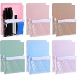 Sherr 12 Pcs Magnetic Pen Marker Holders Magnetic Pencil Pocket Magnet Pen Dry Erase Marker Storage for Locker Accessories Classroom Whiteboard Refrigerator Home Wall(Macaron Color,6.5'' X 4.7'')