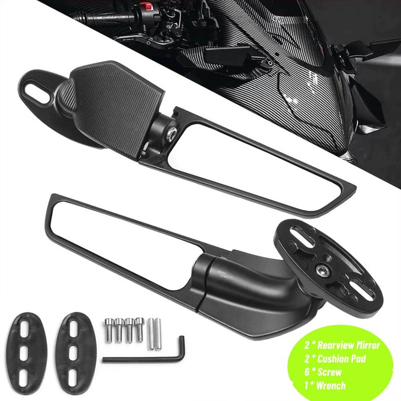Universal Motorcycle Rear View Mirrors ATV Replacement Side Mirrors 360°