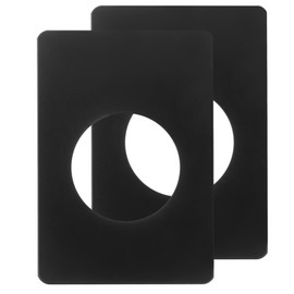 uxcell 1 Set 130x90mm / 5.12"x3.54" Door Knob Reinforcement Plate, Stainless Steel Door Hole Cover Lock Repair Plate for Door Knob Fixing Backing, Black