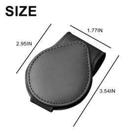 Mandark Magnetic Sunglass Holder for Car Visor, Leather Vehicle Eyeglass Hanger Clip, Automotive Interior Ticket Card Glasses Organizer Clamp Accessories, Universal for SUV, Sedan, Truck(Black)
