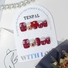 TENPAL Christmas Press on Nails Short Square Handmade Matte Red