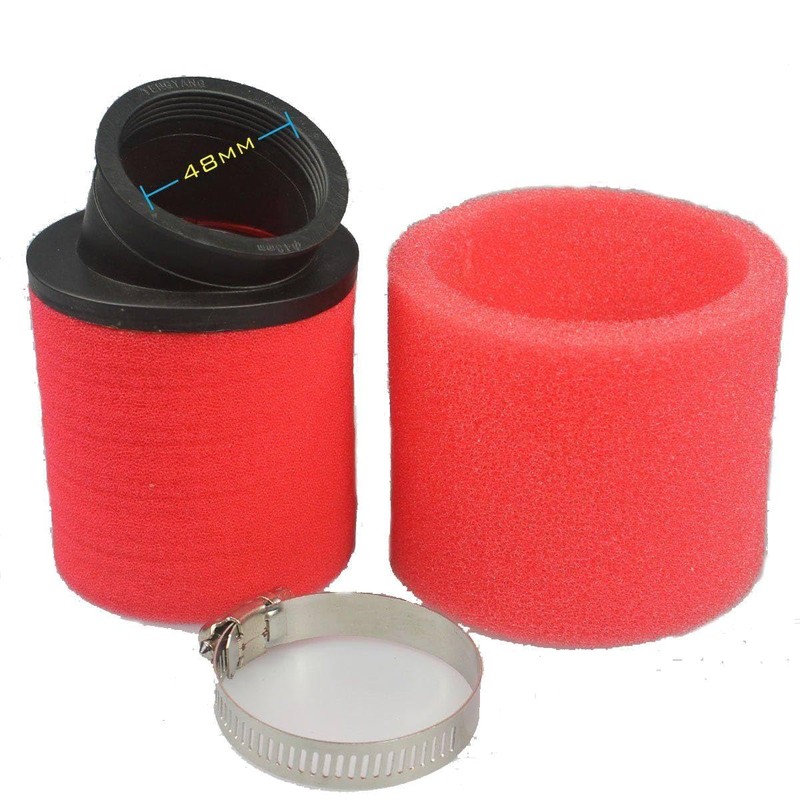TDR Red 48mm Dual Foam Pod Air Filter Angled Fitting