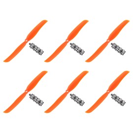 sourcing map 1060 Propellers 10x6 Prop 2-Vane Fixed-Wing Orange Replacement Props with Adapter Rings for Airplane RC Plane, Pack of 6