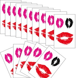 15 Sheet Valentines Tattoo Stickers,Temporary Red Lip Kiss Tattoo, Valentine's Day Party Supplies Theme Decoration of Stickers for Man and Women Face and Body