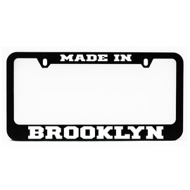 License Plate Frame, Made in Brooklyn Black Plate Holder, Tag Cover, Car Frame, Auto Accessories, Cool Decoration, for USA & Canada License Plate