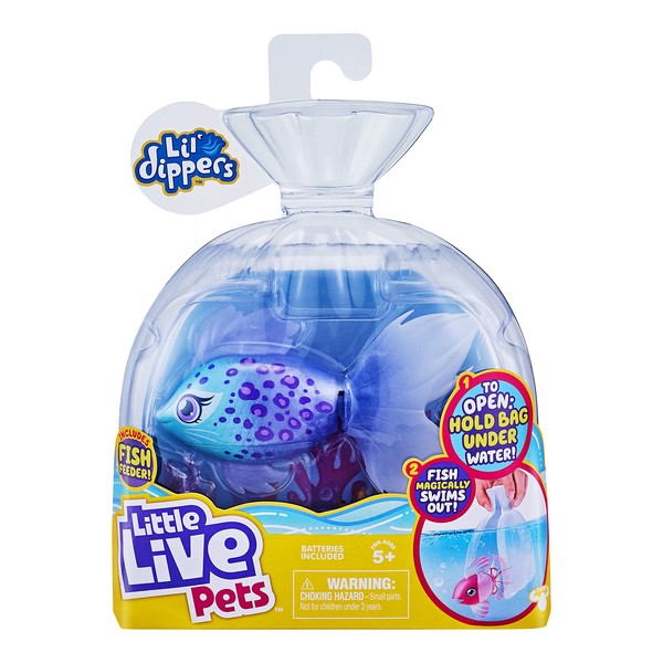 Little Live Pets Lil' Dippers Fish - Magical Water Activated Unboxing and Interactive Feeding Experience - Furtail