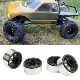 Beadlock Wheel for RC Crawler 1.9" Iron Axial SCX10 90046 RC4WD D90 Traxxas TRX4 HSP Redcat Tamiya HPI 4 Pack (Gray)