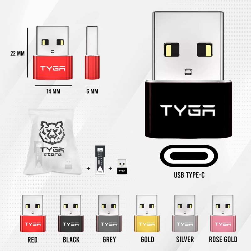 TYGA STORE USB Type C Female to USB Type A