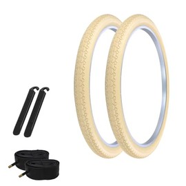 PRO+ Tires 26 x 2.125 Cream P-123A W/Tubes & TIRE LEVERS