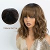 NOBLE Bob Wig with Bangs Short Wigs for Women Shoulder
