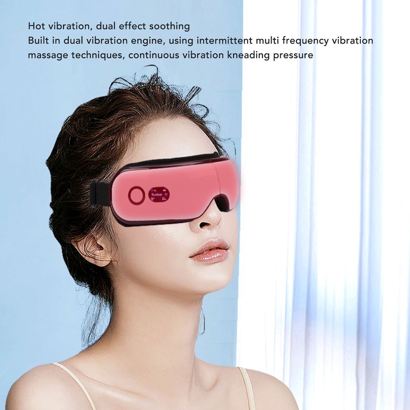 Eye Massager with Heating Bluetooth Music 6 Massage Modes Rechargeable