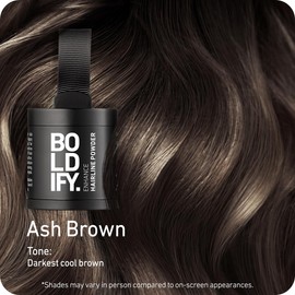 Boldify BOLDIFY Hairline Powder - LARGER 10g Bottle - Root Touch Up Powder - Instantly Conceals Hair Loss - Hair Toppers for Women & Men, Hair Powder for Thinning, Stain-Proof 48 Hour Formula (Ash Brown)