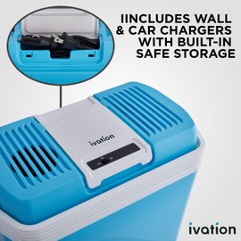 Ivation Electric Cooler & Warmer with Handle | 24 L Portable Thermoelectric Frid