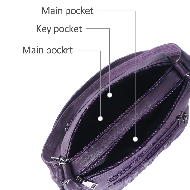 ELDA Purses for Women Pocketbooks Soft PU Leather Ladies Crossbody