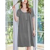 Ekouaer Womens House Dress Moomoo Nightgown with Pockets Short Sleeve