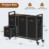 Hoctieon 4 Section Laundry Cart, 52.8 Gal. (200L) Laundry Hamper