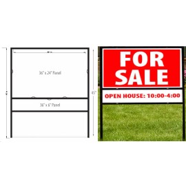 Unbranded 1 Pack H-Frame, Angle Iron Metal Frame 45'' Tall 36'' Wide Holding Sign 24x36 In